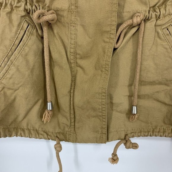 Old Navy Utility Jacket Khaki Tan Zip Button Front Pockets - Picture 4 of 12